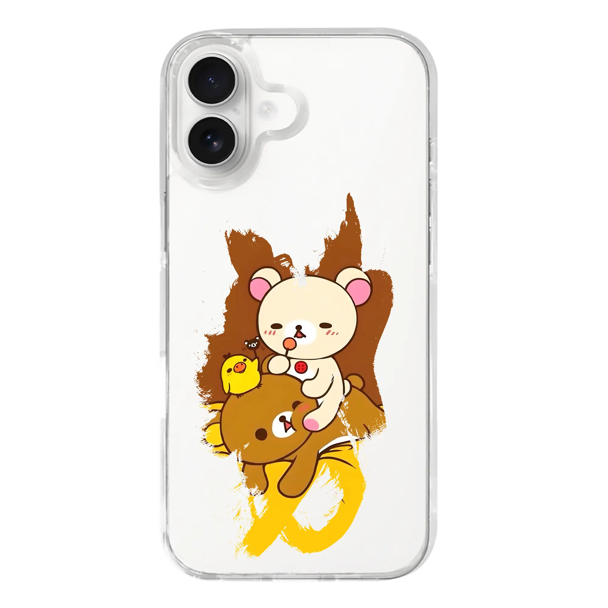 リラックマ (Rilakkuma) グッズ リラックマ (Rilakkuma) - iPhone 17シリーズ 透明スマホケース – 薄型・耐衝撃・精密フィット保護カバー